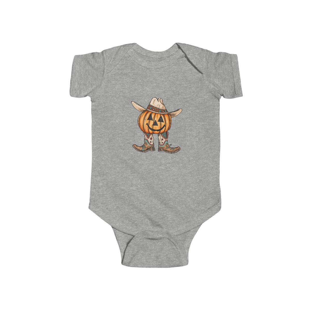 Cowboy pumpkins baby onesie