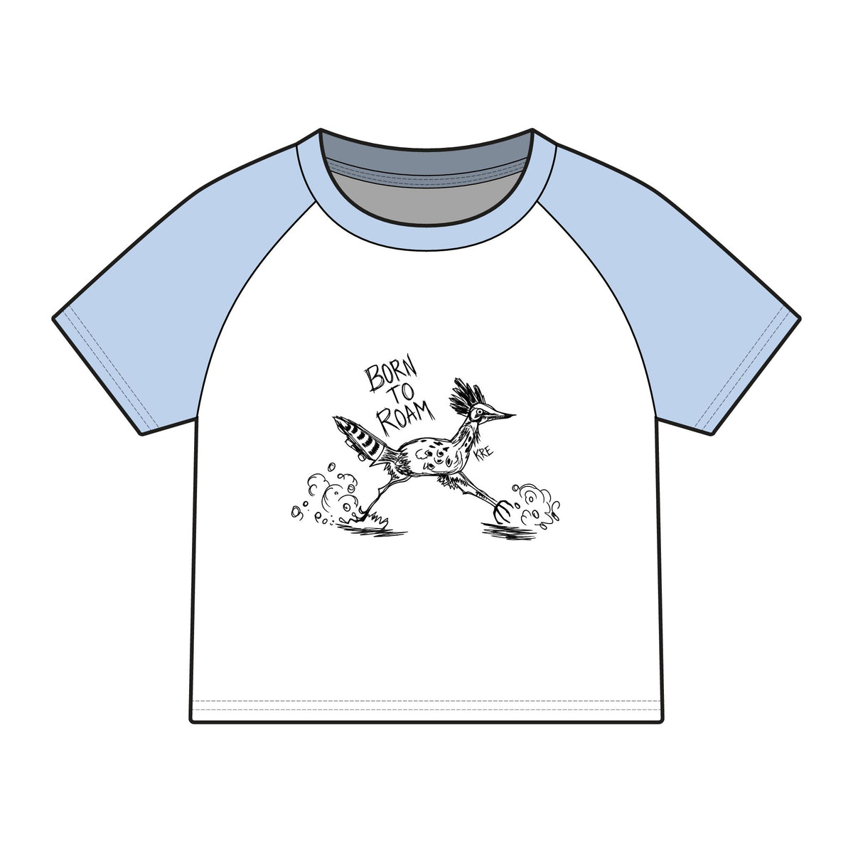 Born to Roam raglan baby tee