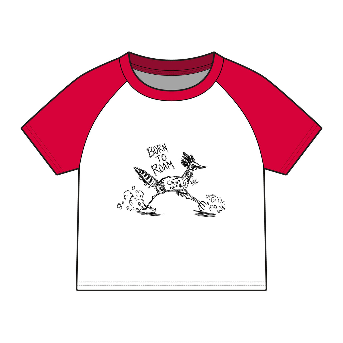 Born to Roam raglan baby tee