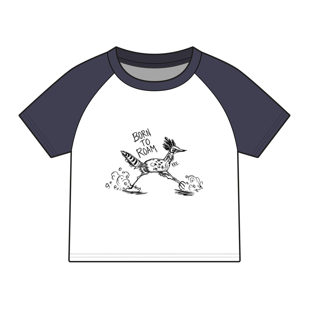 Born to Roam raglan baby tee