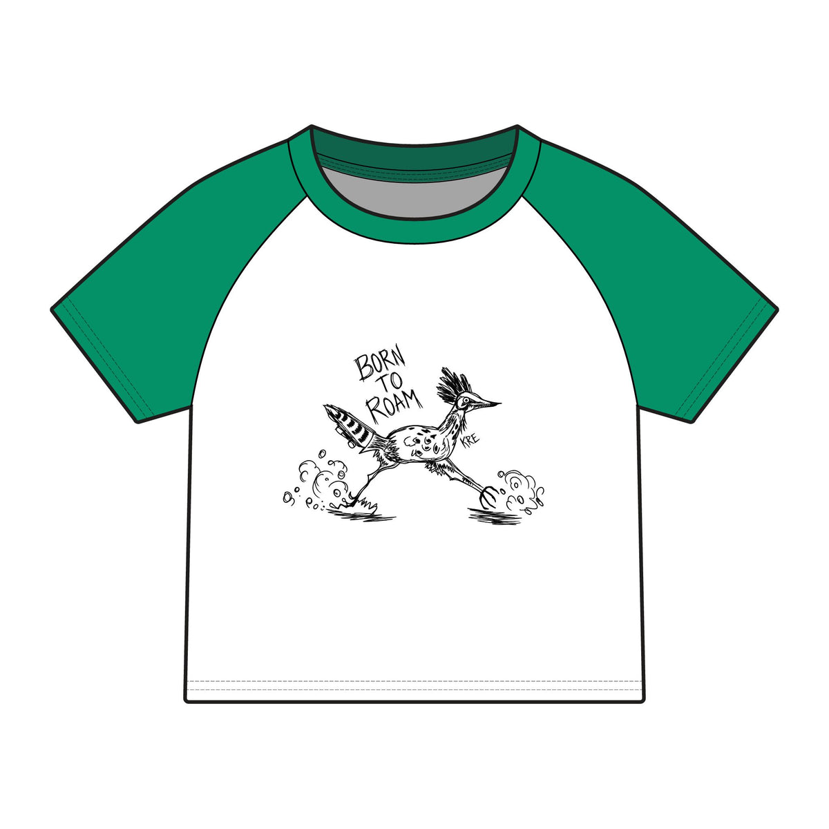 Born to Roam raglan baby tee