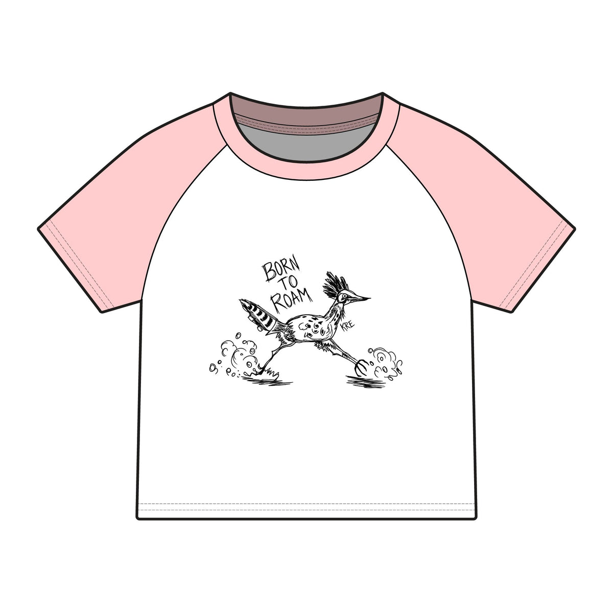 Born to Roam raglan baby tee