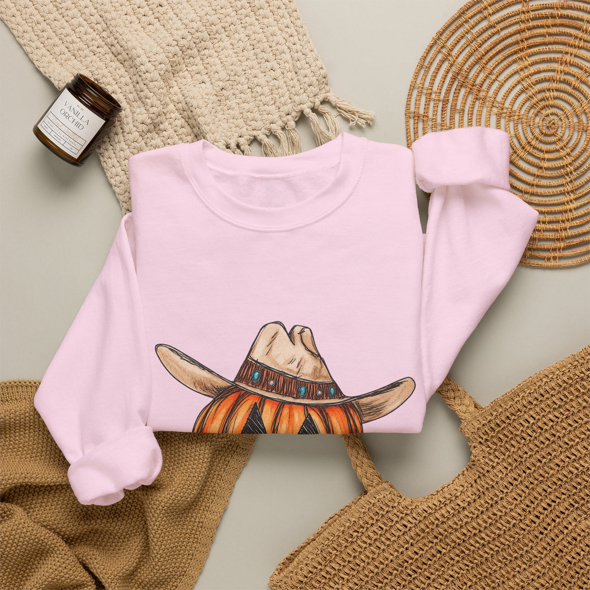 Cowboy pumpkin Crewneck Sweatshirt 
Fall drop