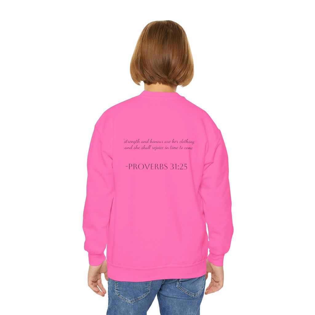 Youth Crewneck Sweatshirt cowgirl bible verse