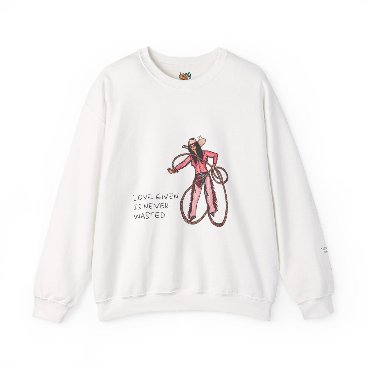 Love Given Is Never Wasted Crewneck- special heart