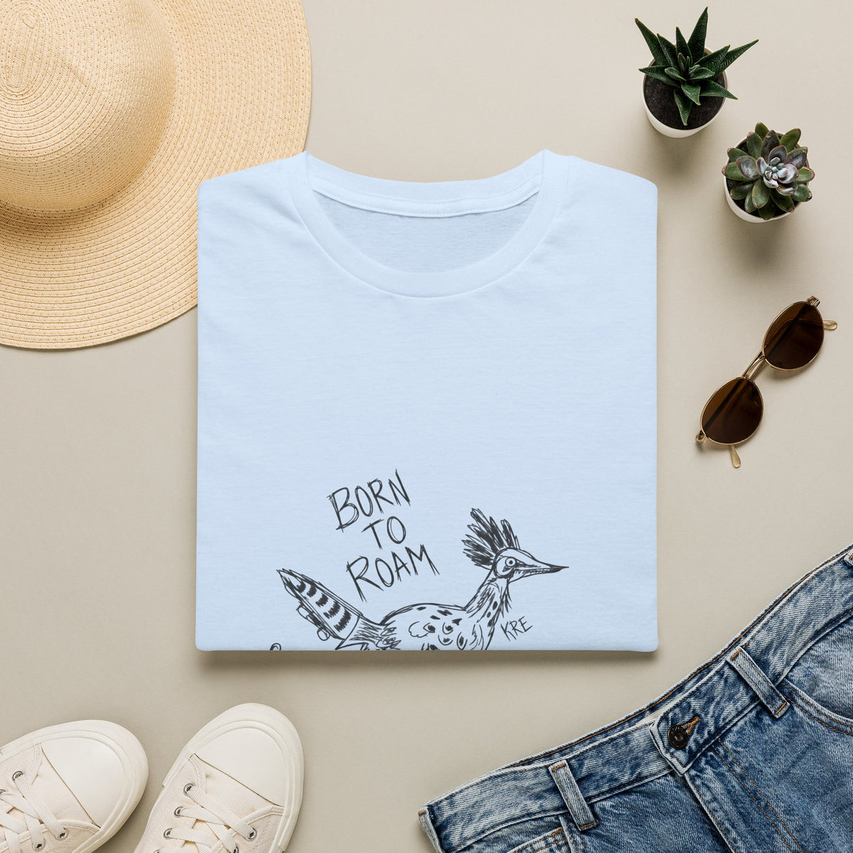 Born to roam roadrunner T-shirt with no color