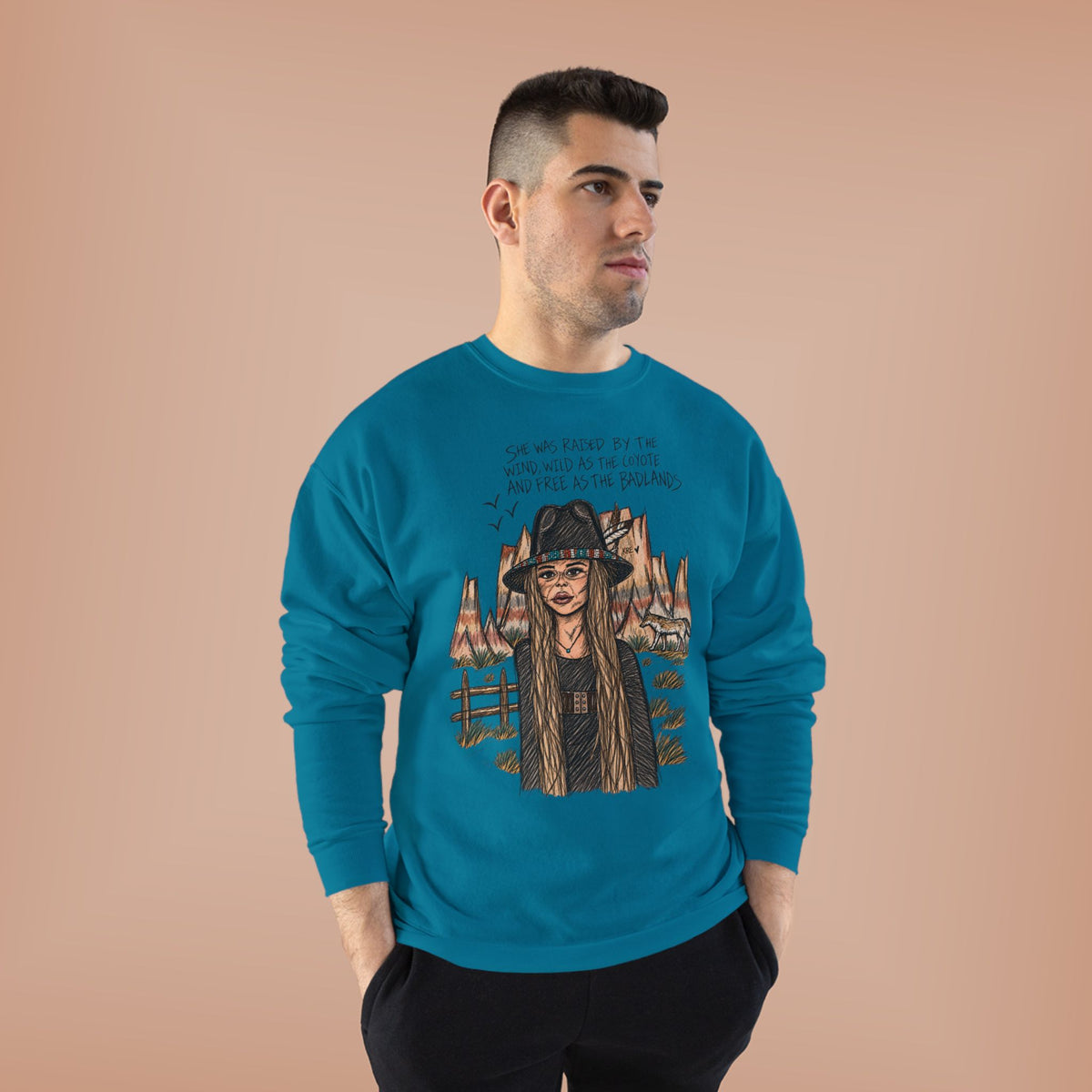 She was as free as the badlands crewneck