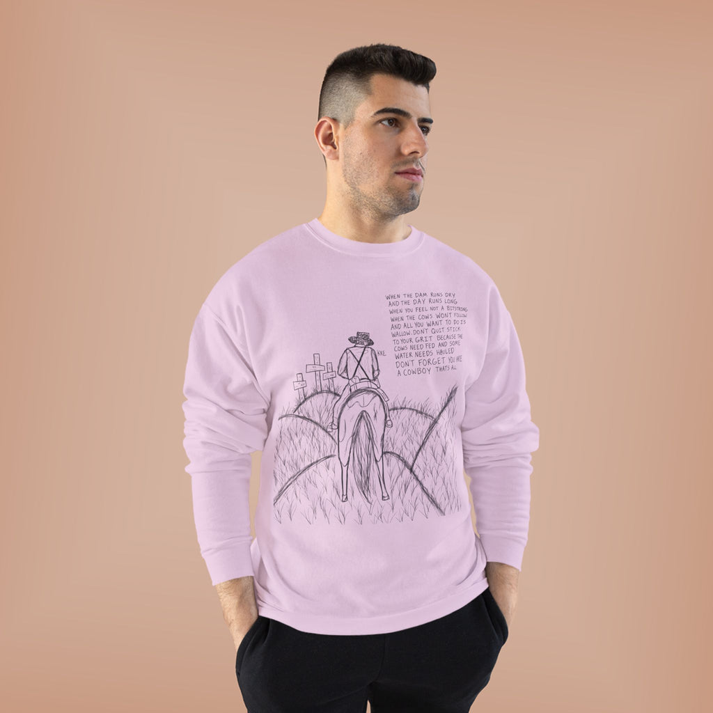 Cowboy that’s all poem crewneck