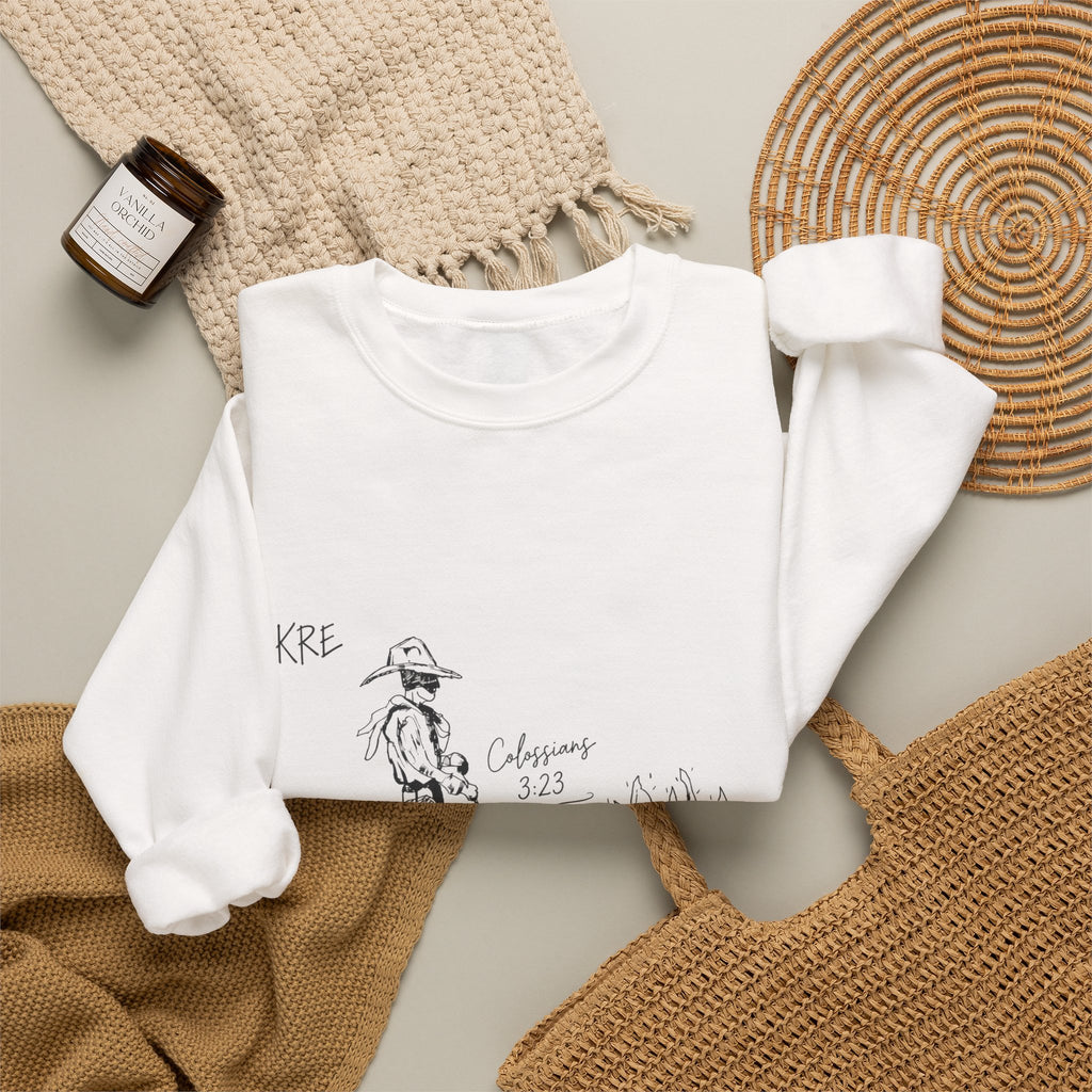 Cowboy bible verse Unisex Heavy Blend™ Crewneck Sweatshirt