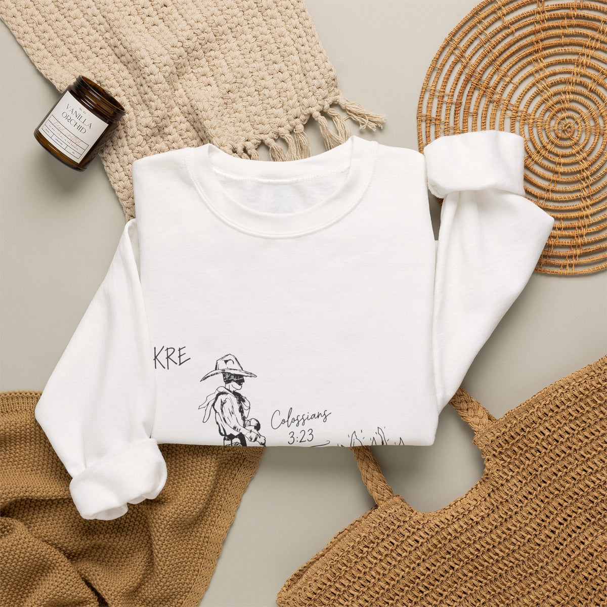Cowboy bible verse Unisex Heavy Blend™ Crewneck Sweatshirt