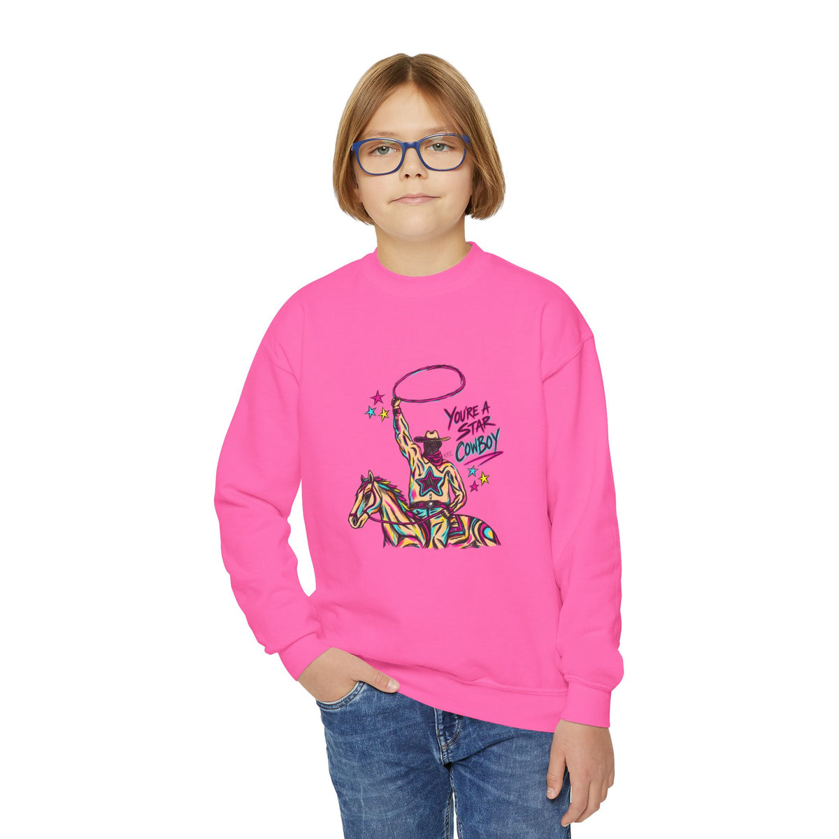 You're a Star Cowboy — Youth Crewneck Sweatshirt