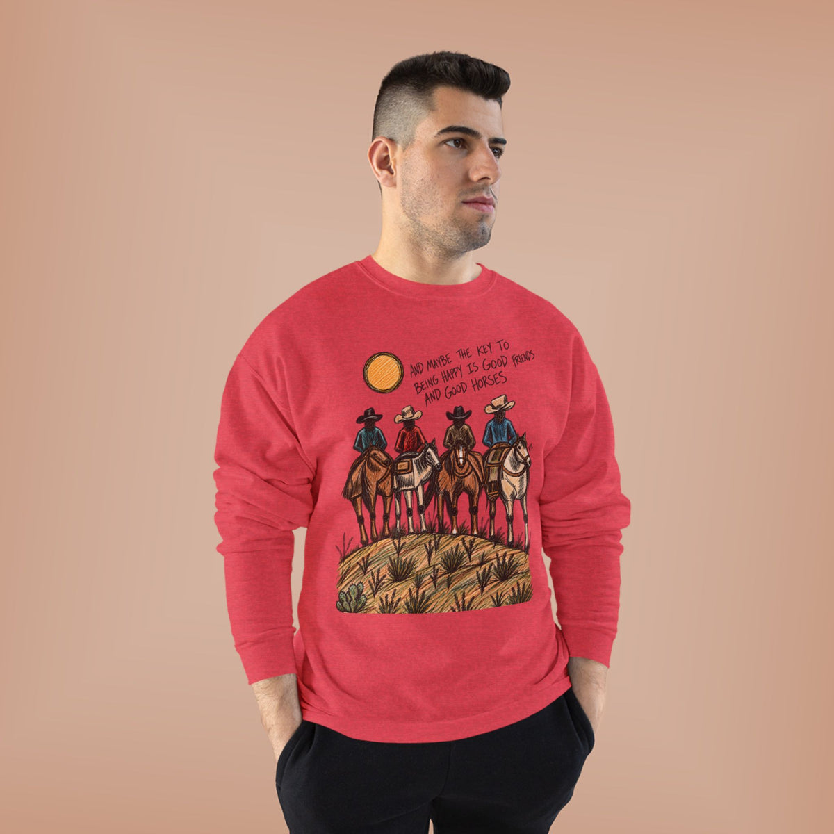 Good friends and good horses crewneck