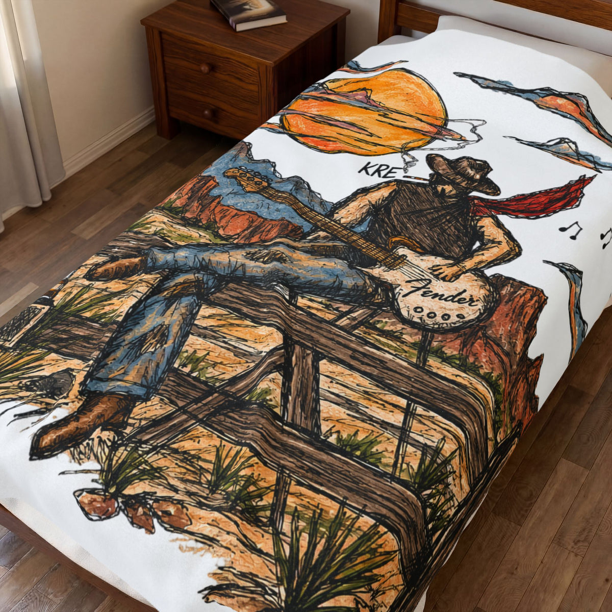 Cowboy serenade plush blanket