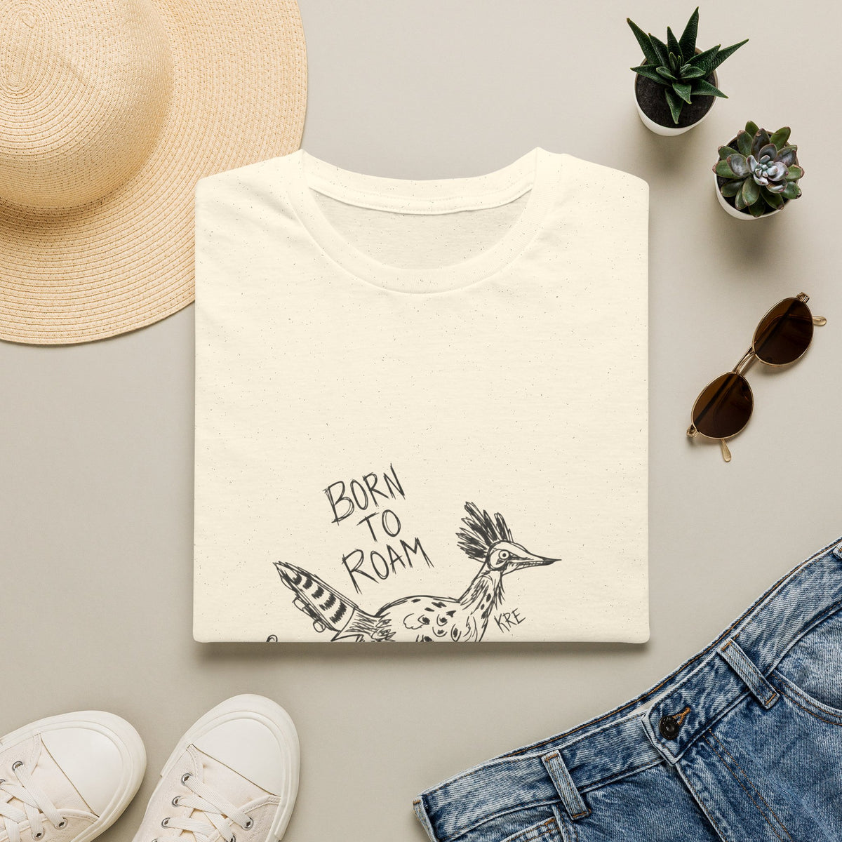 Born to roam roadrunner T-shirt with no color