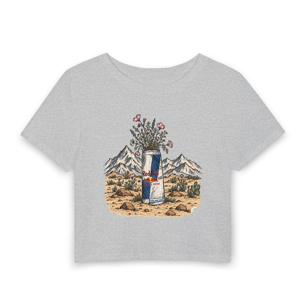 Wild flowers and wild drinks crop top