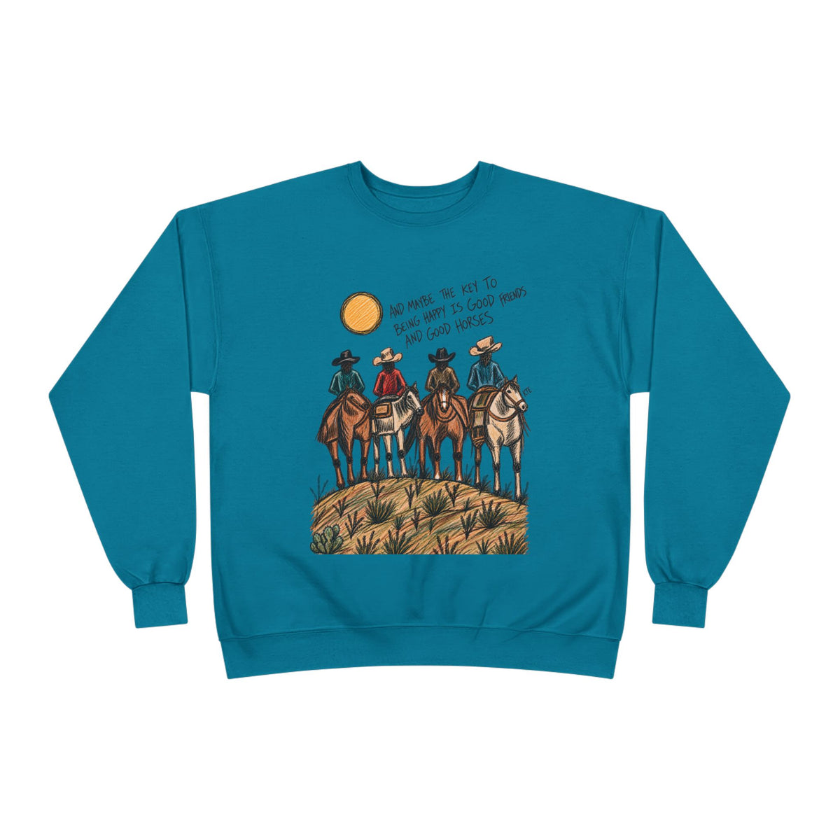 Good friends and good horses crewneck