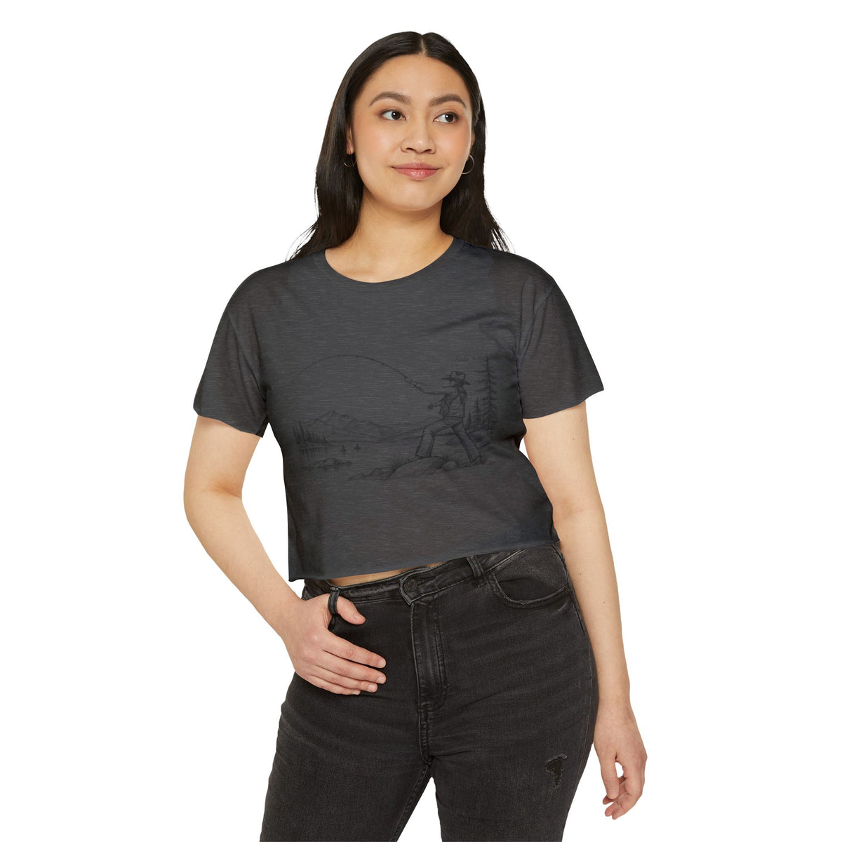 fishing in the dark crop top