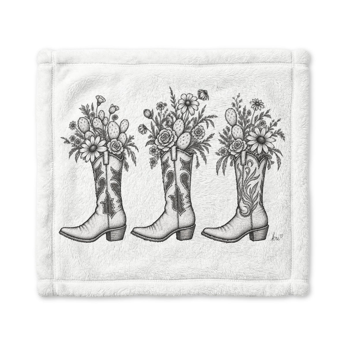 Wild flowers & wild boots baby minkey blanket