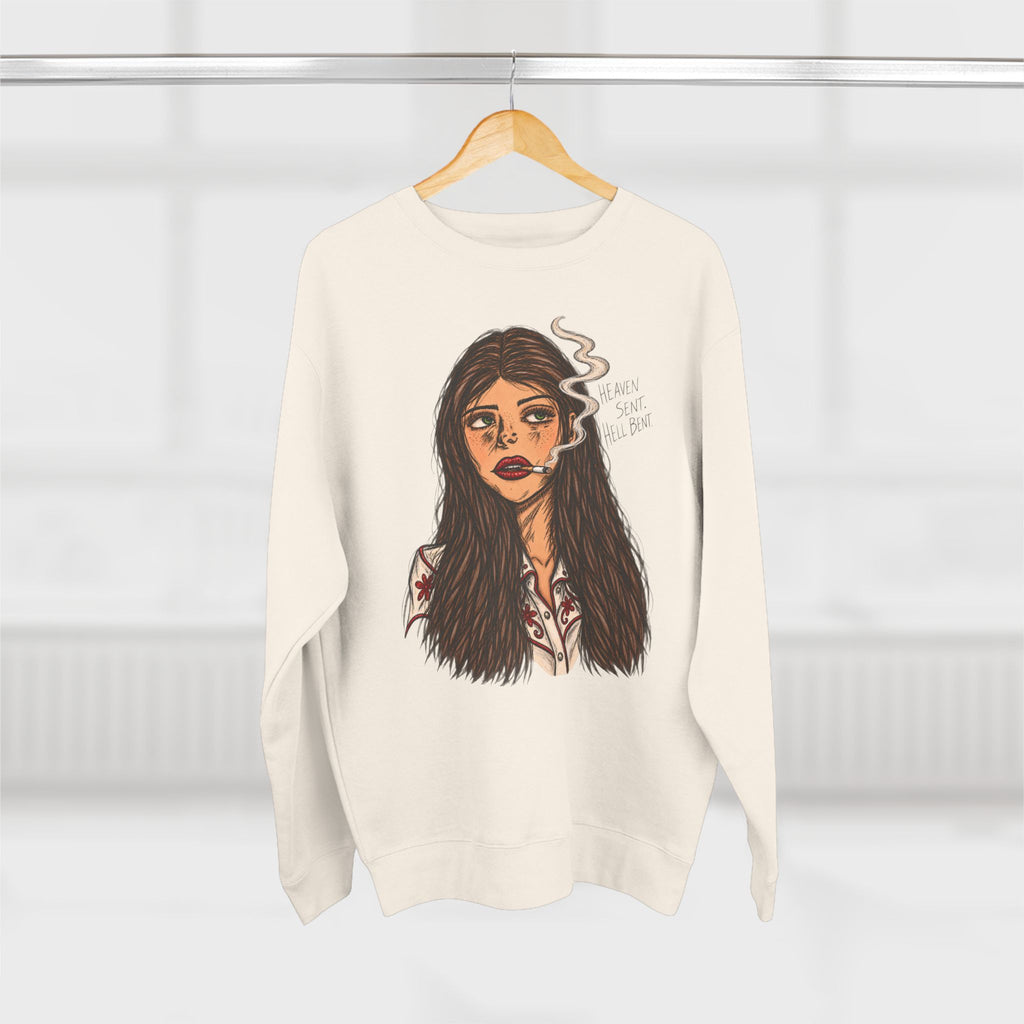 Heaven sent. Hell bound. Crewneck