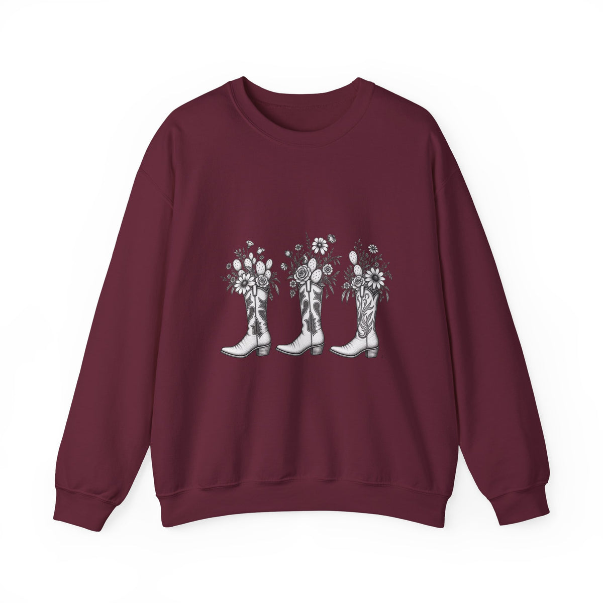 Wild boots & wild flowers Crewneck Sweatshirt