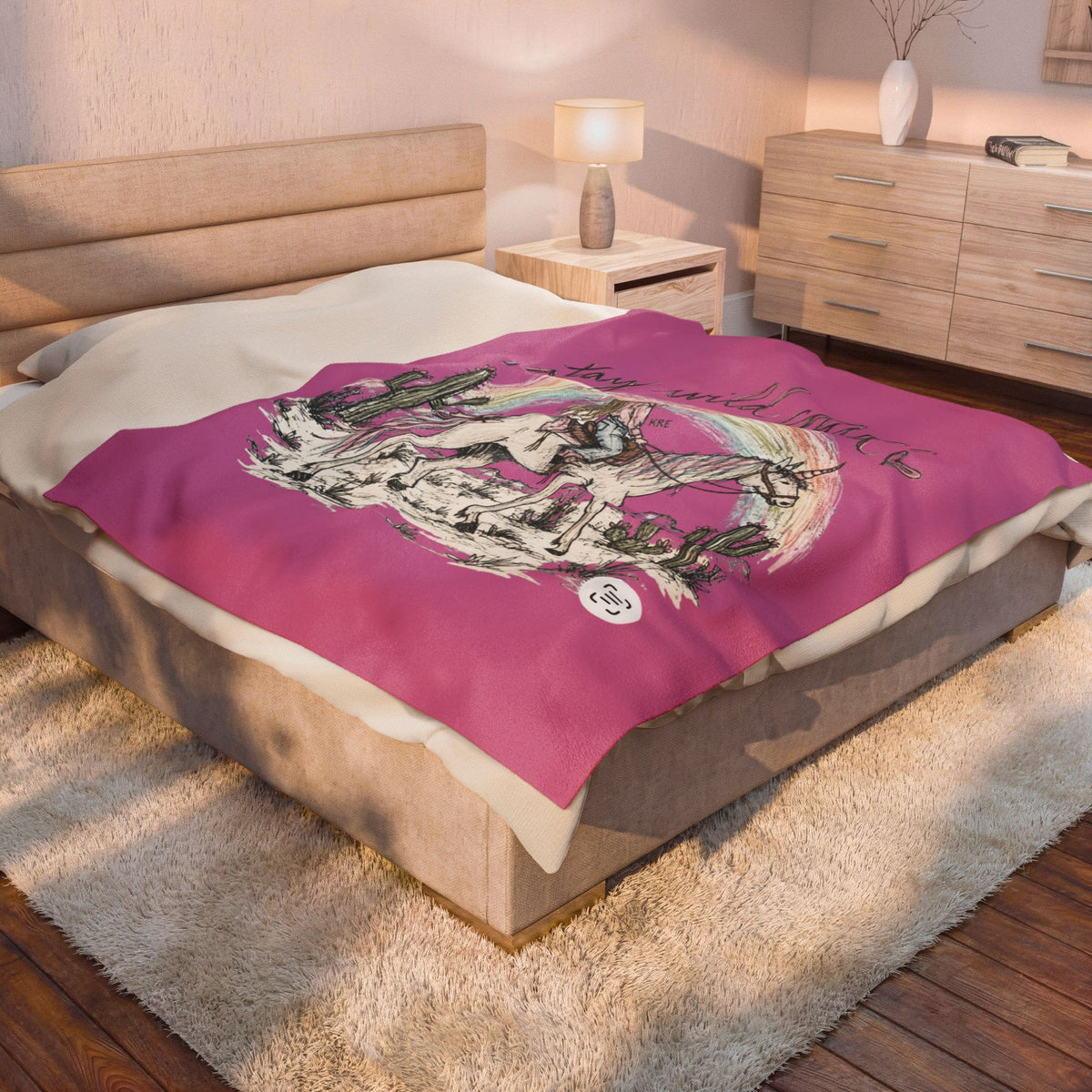 Stay wild child plush blanket