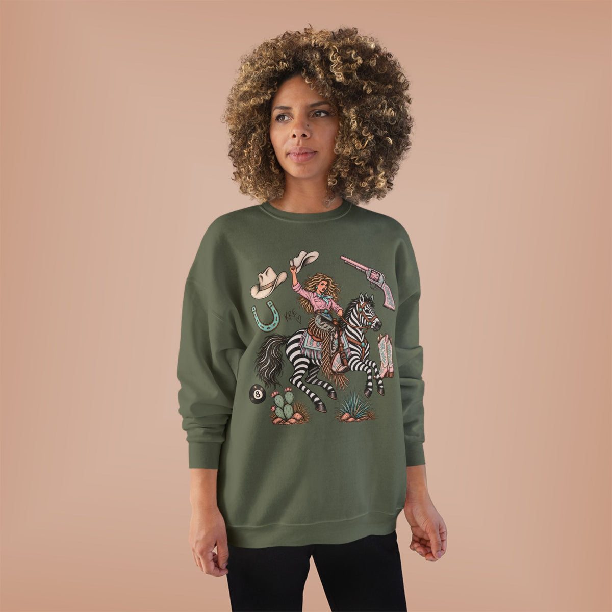 Zebra girl crewneck