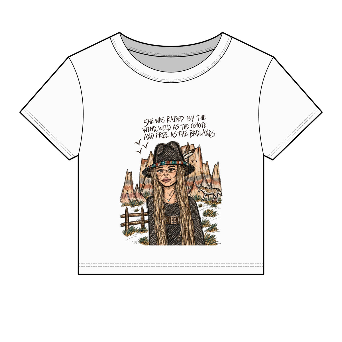 She was wild as the Badlands Micro Rib Baby Tee