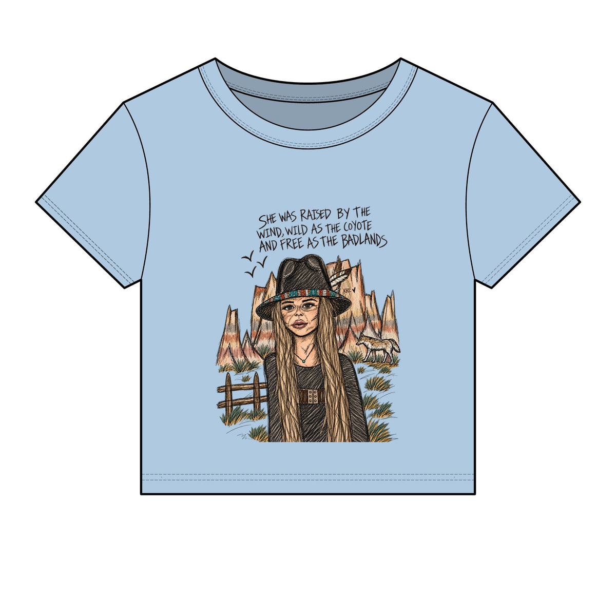 She was wild as the Badlands Micro Rib Baby Tee