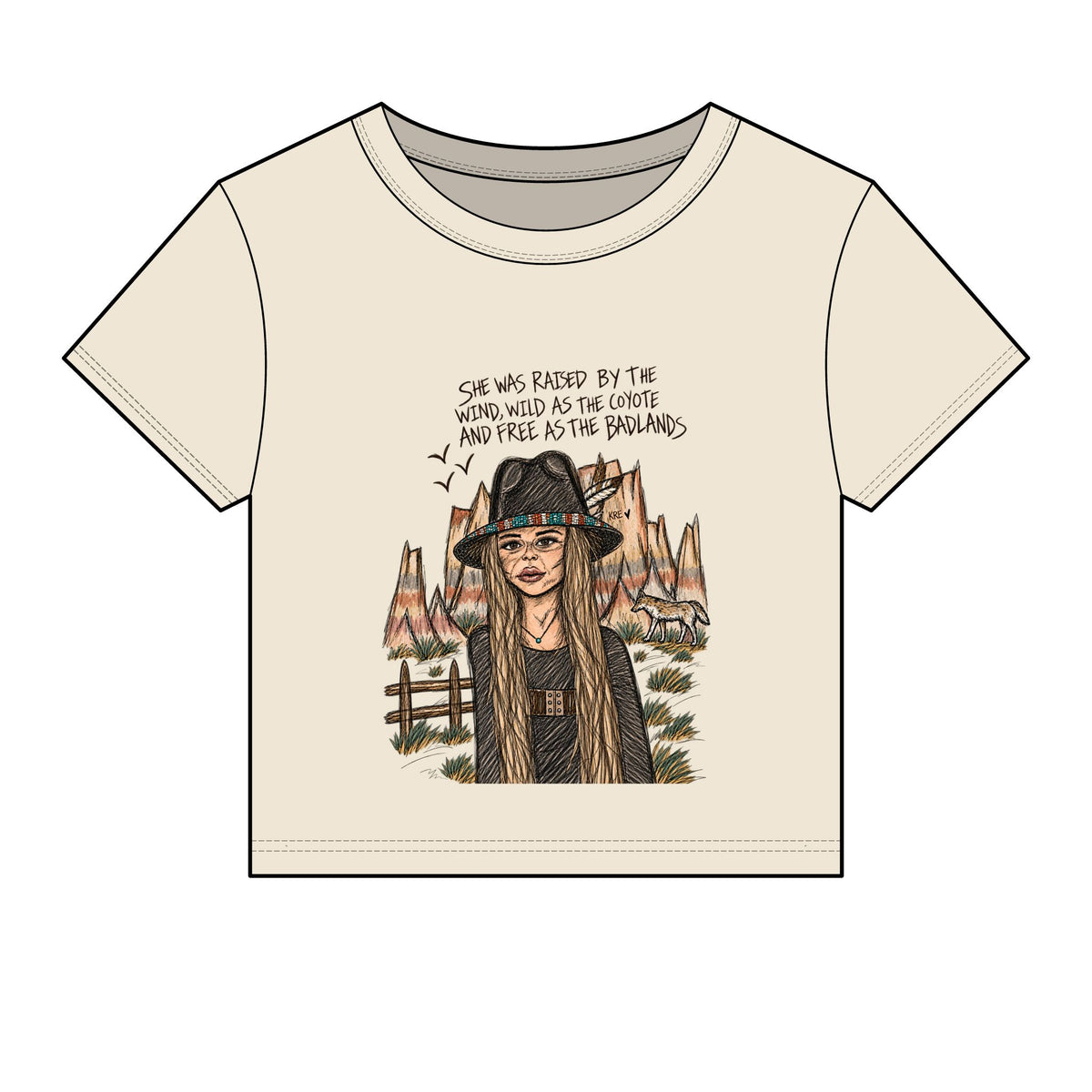 She was wild as the Badlands Micro Rib Baby Tee