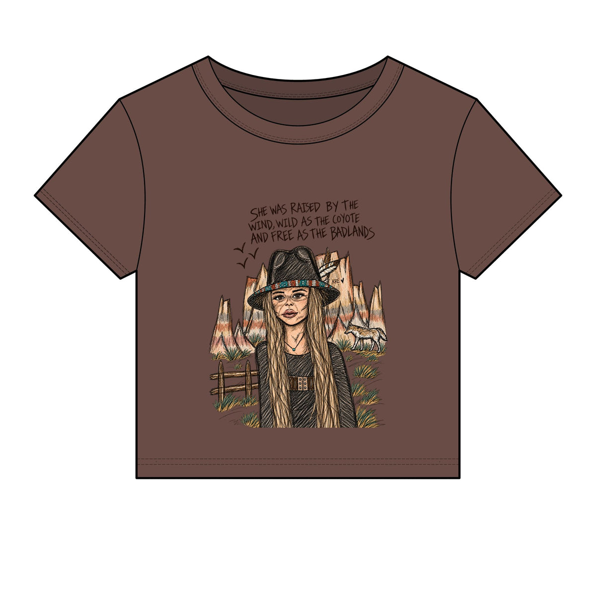 She was wild as the Badlands Micro Rib Baby Tee