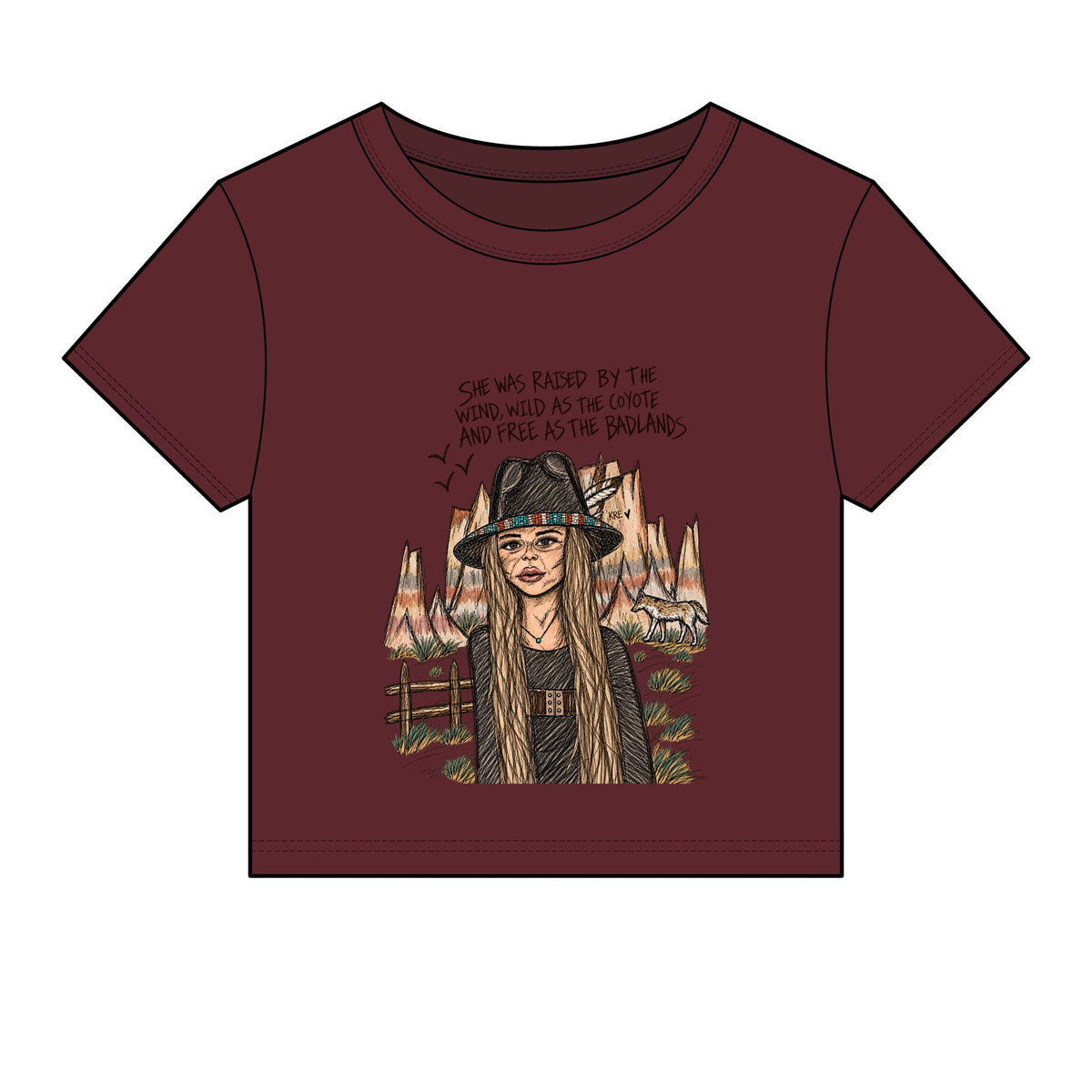 She was wild as the Badlands Micro Rib Baby Tee