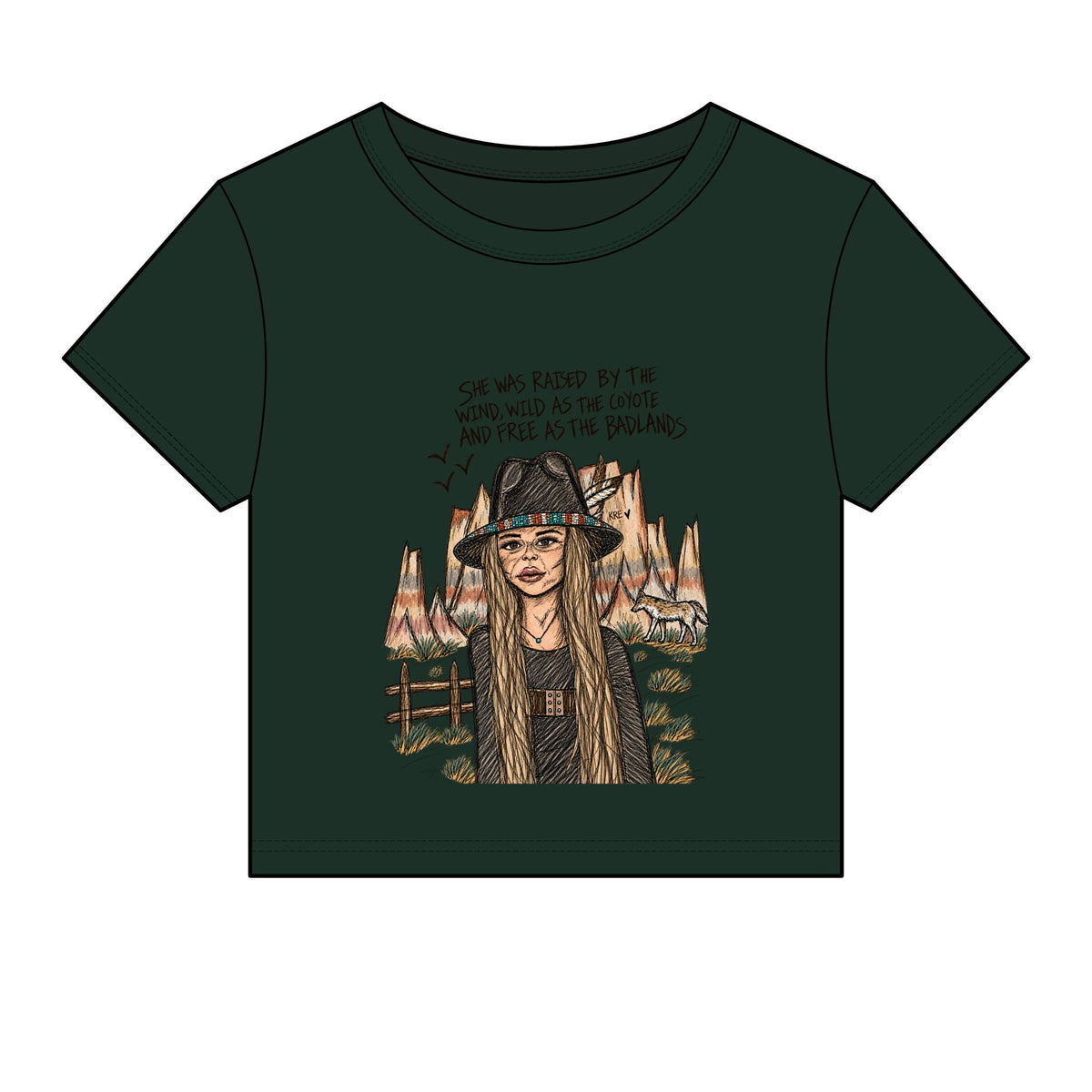 She was wild as the Badlands Micro Rib Baby Tee