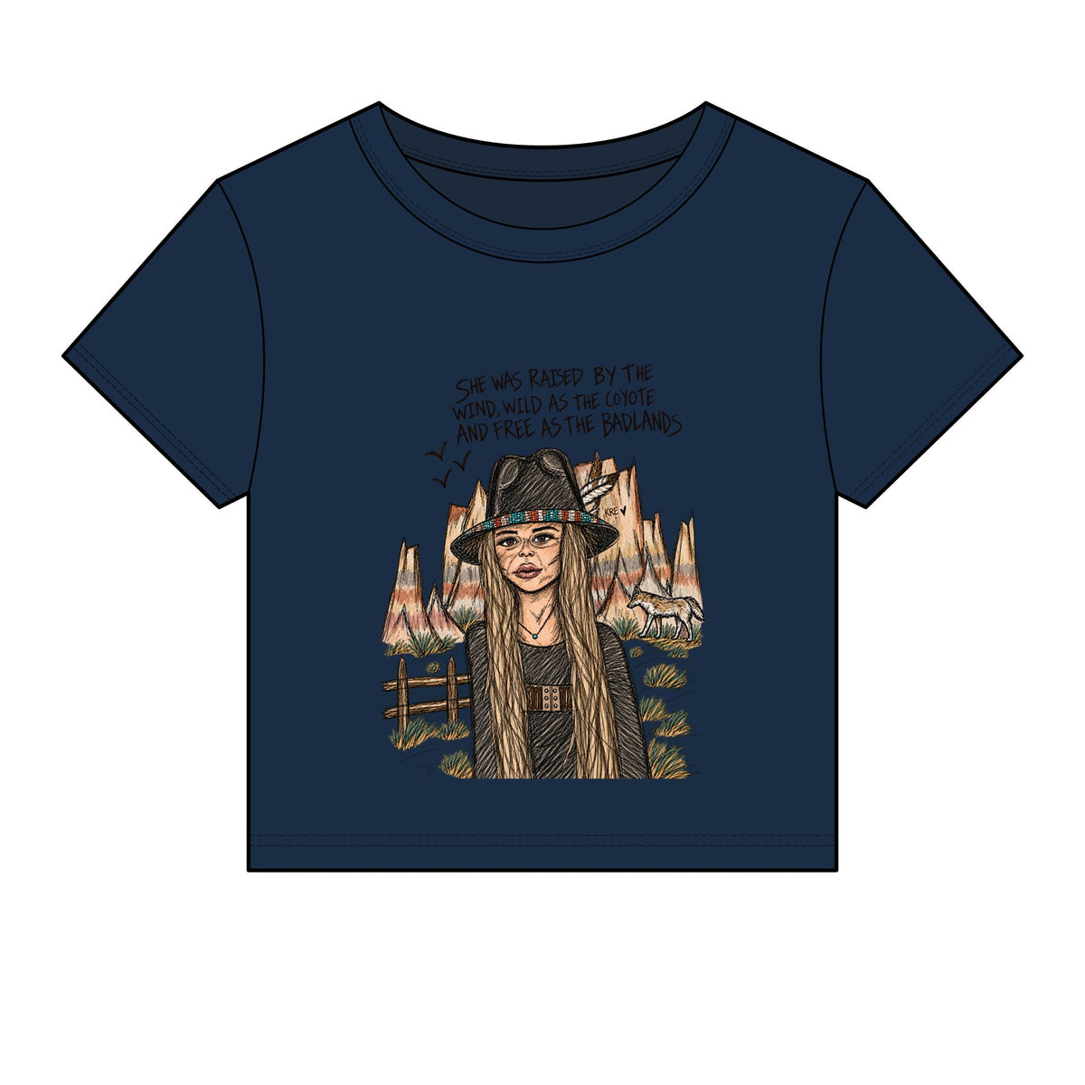 She was wild as the Badlands Micro Rib Baby Tee