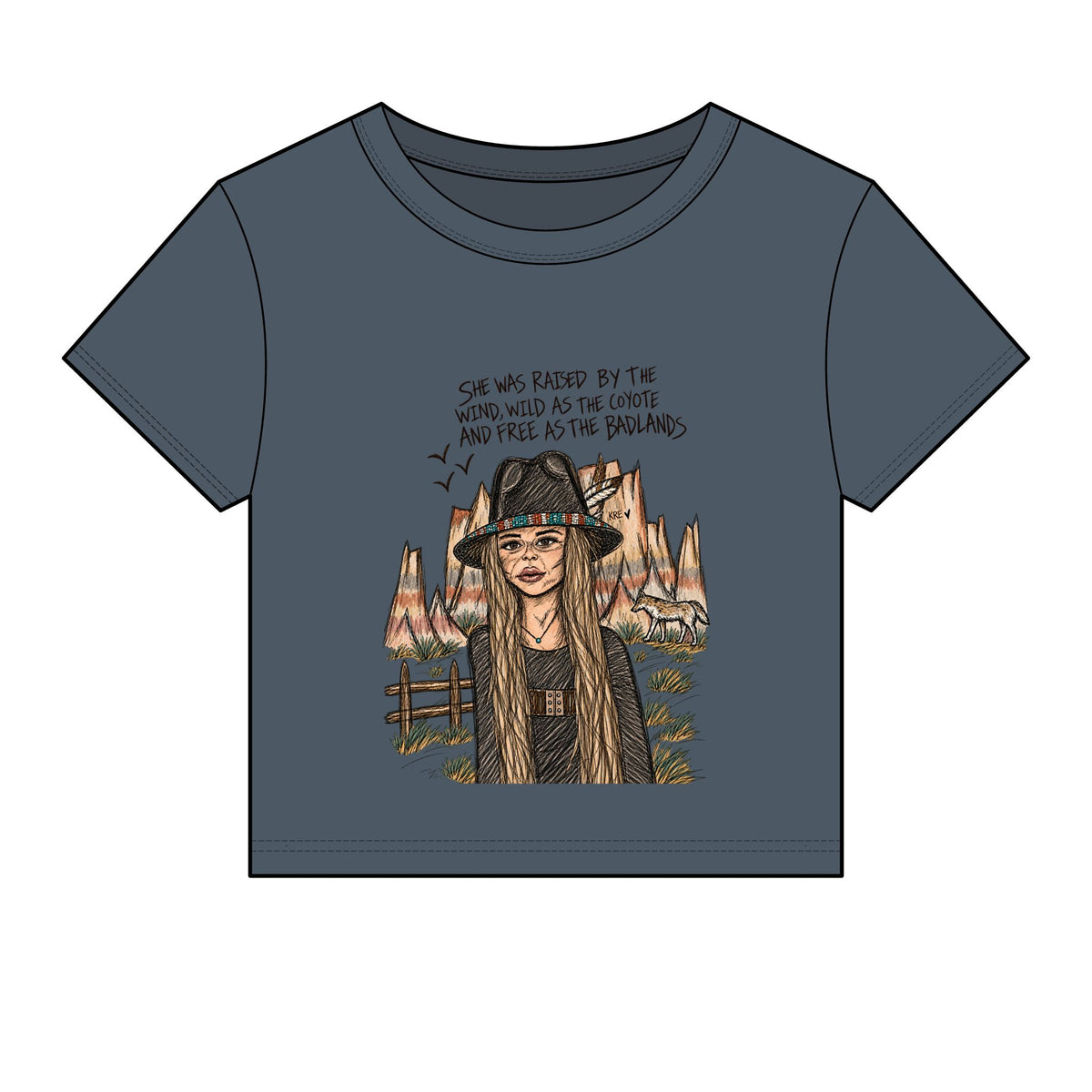 She was wild as the Badlands Micro Rib Baby Tee