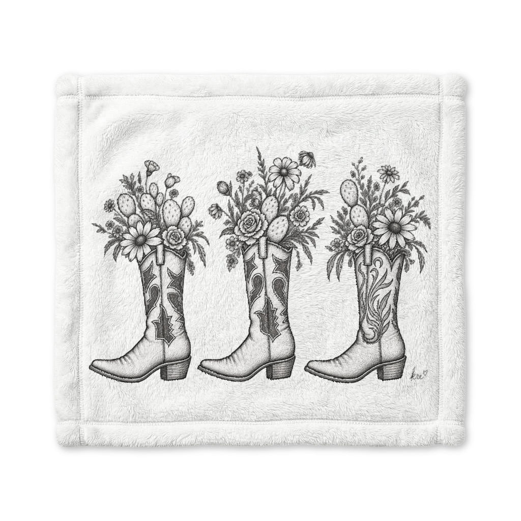 Wild flowers & wild boots baby minkey blanket