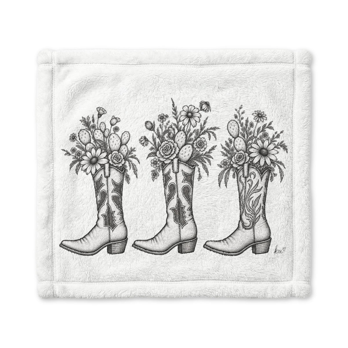 Wild flowers & wild boots baby minkey blanket