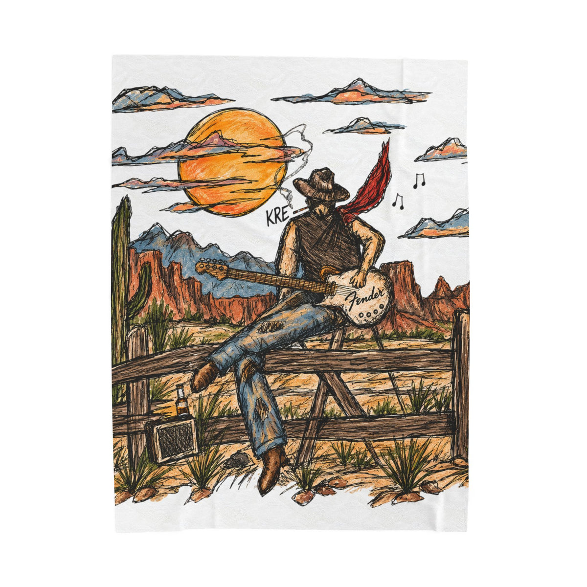 Cowboy serenade plush blanket