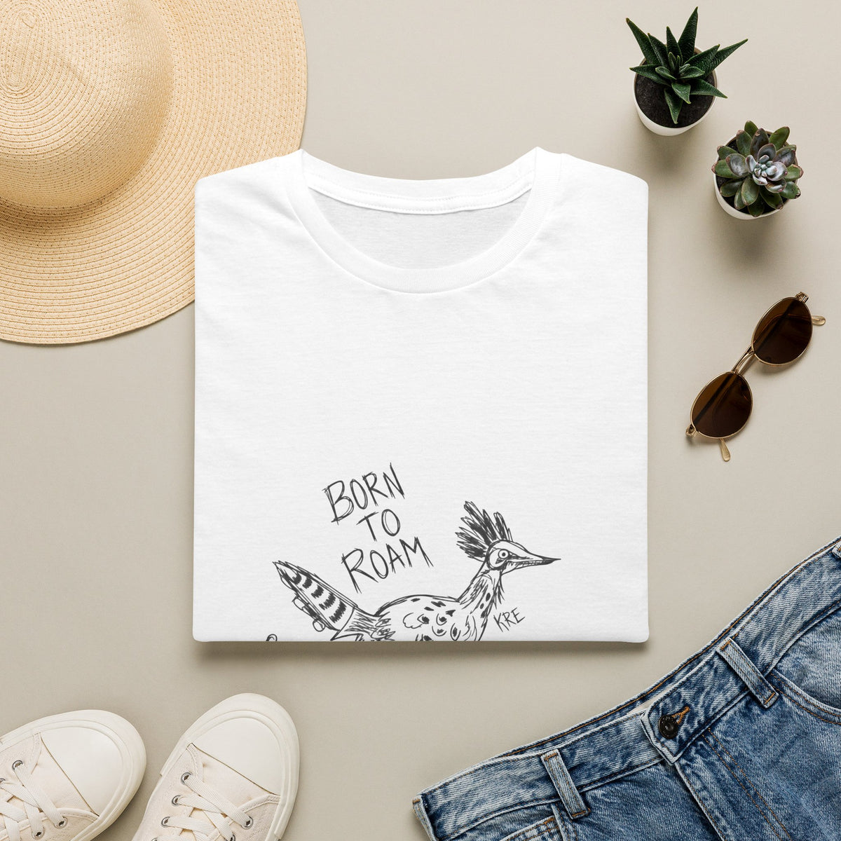 Born to roam roadrunner T-shirt with no color