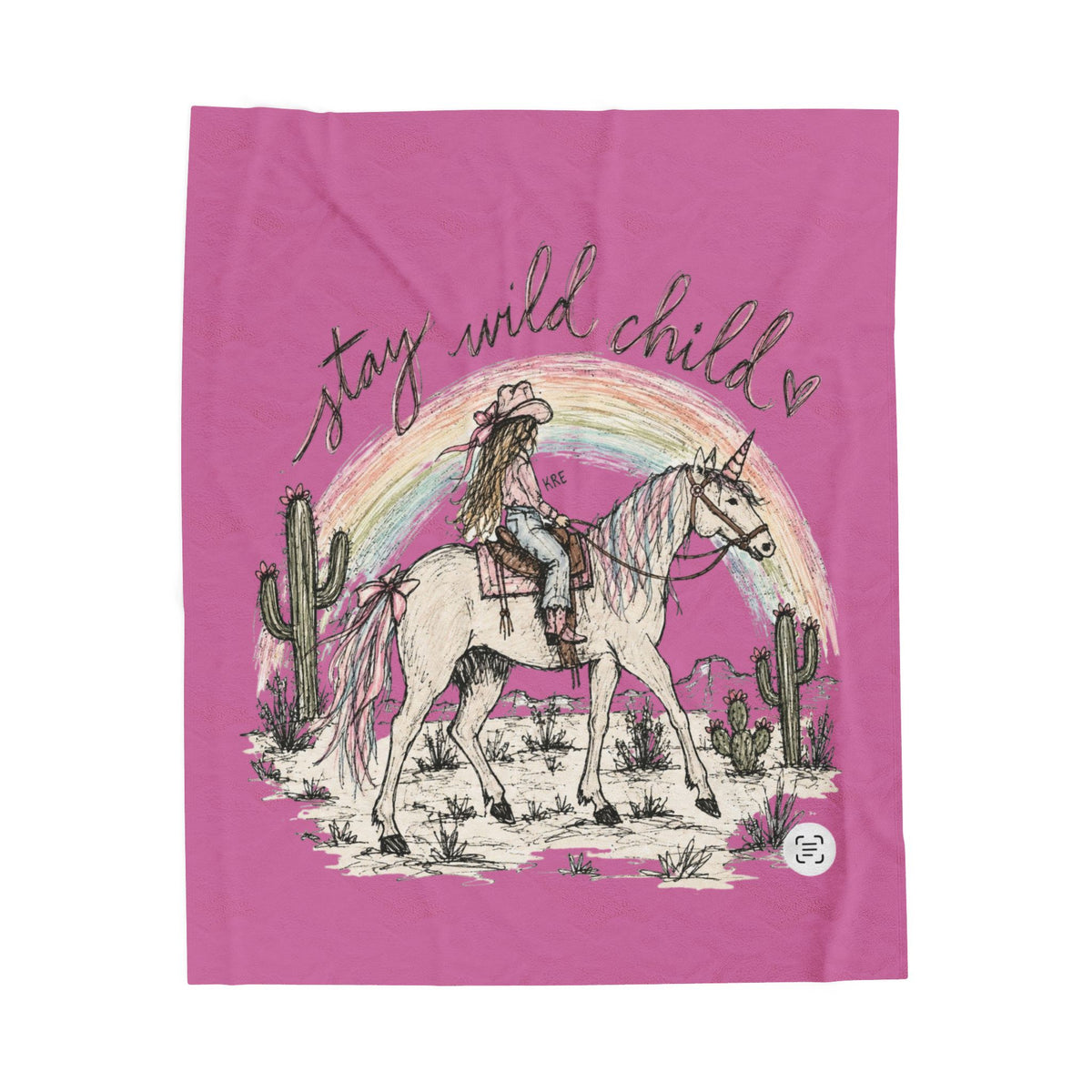 Stay wild child plush blanket