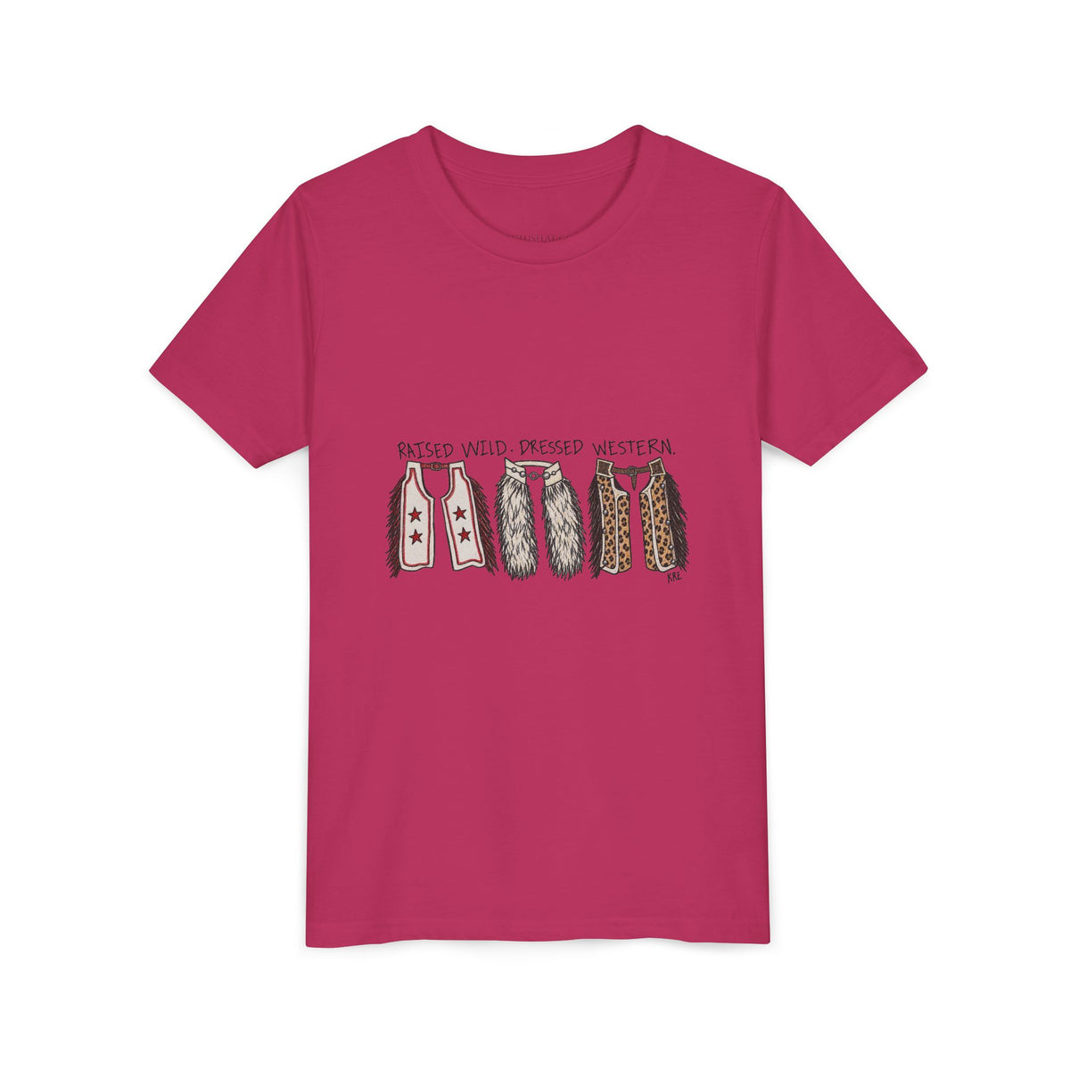 Raised wild-dressed western Youth Short Sleeve Tee
