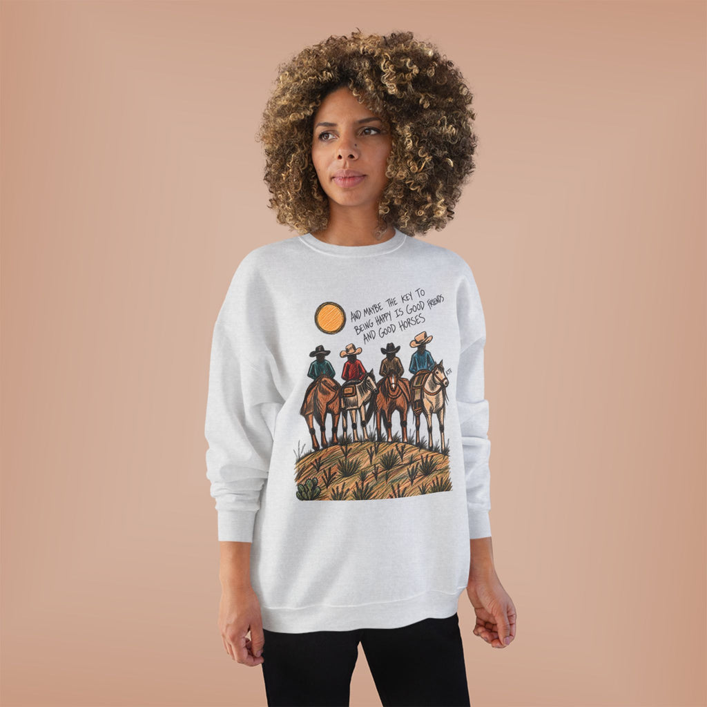 Good friends and good horses crewneck