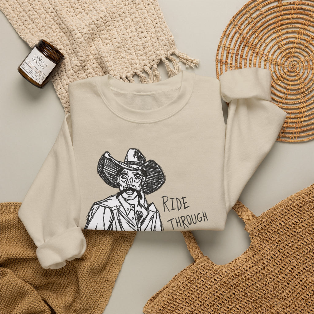 Ride through the hard days suicide prevention crewneck