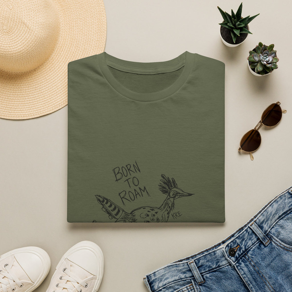 Born to roam roadrunner T-shirt with no color