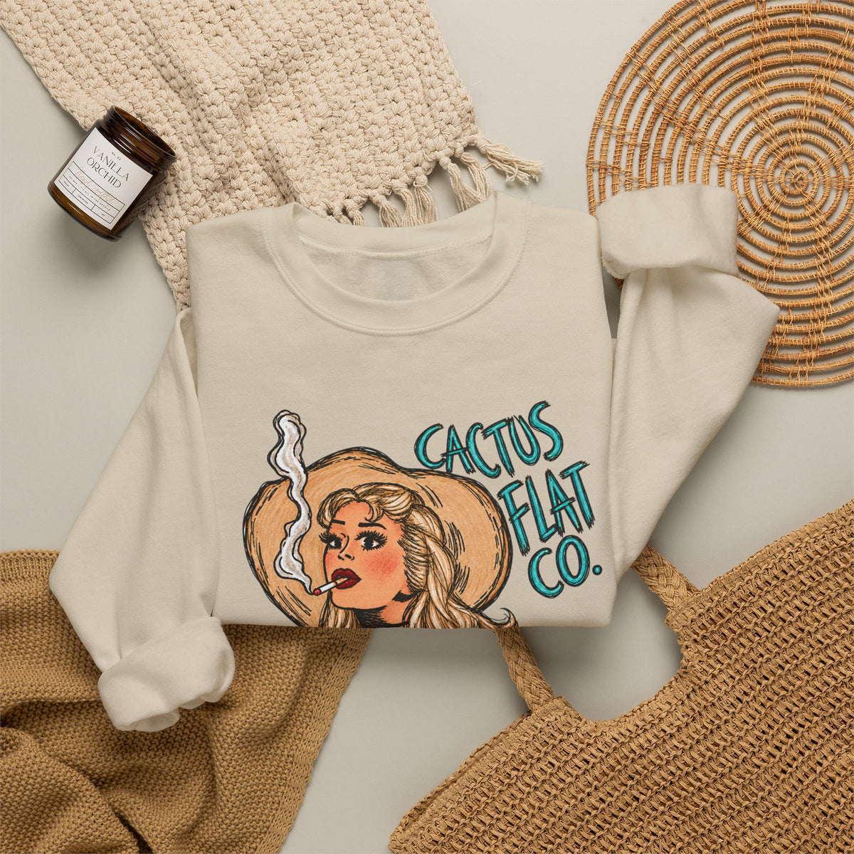 Cactus Flat Lady- Crewneck