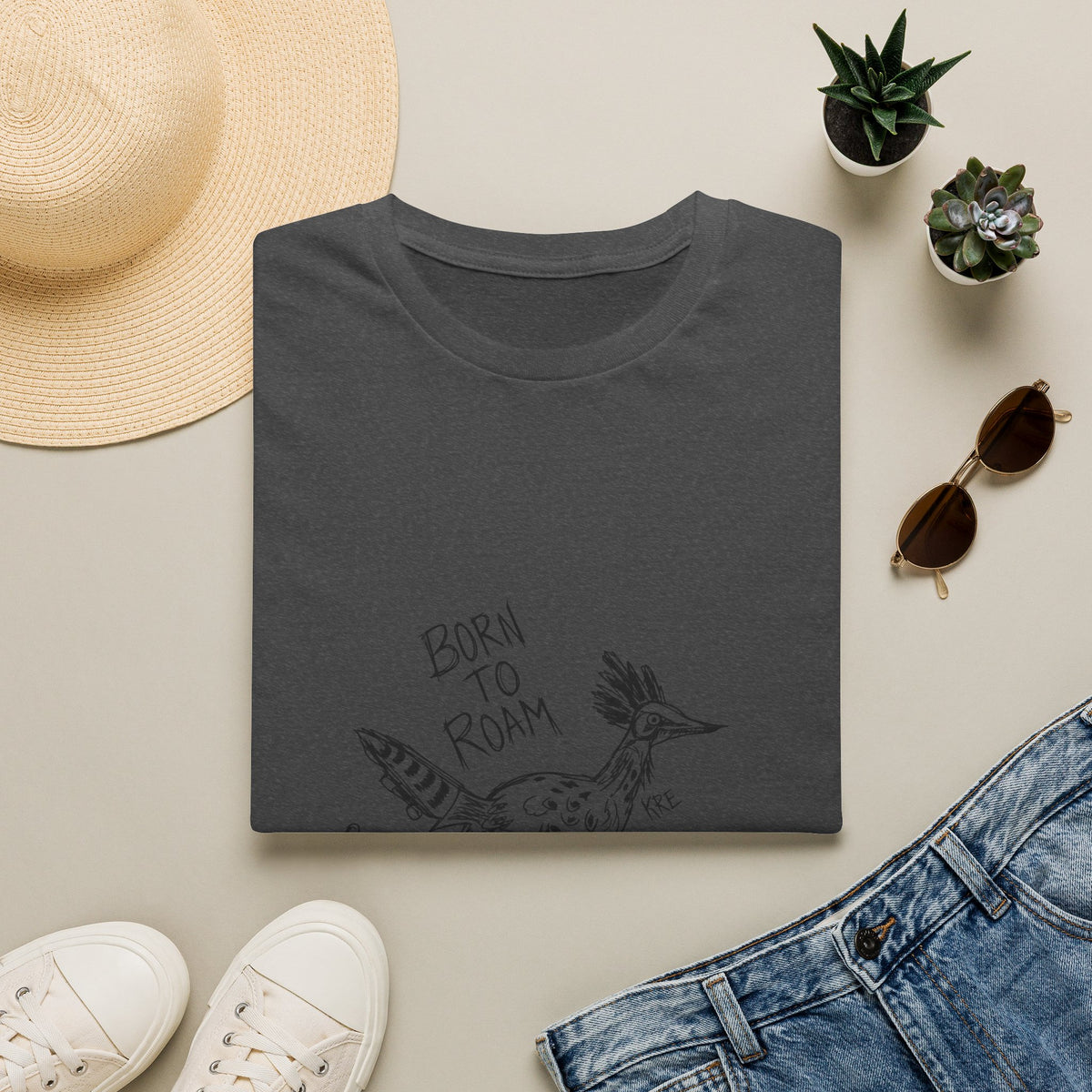 Born to roam roadrunner T-shirt with no color