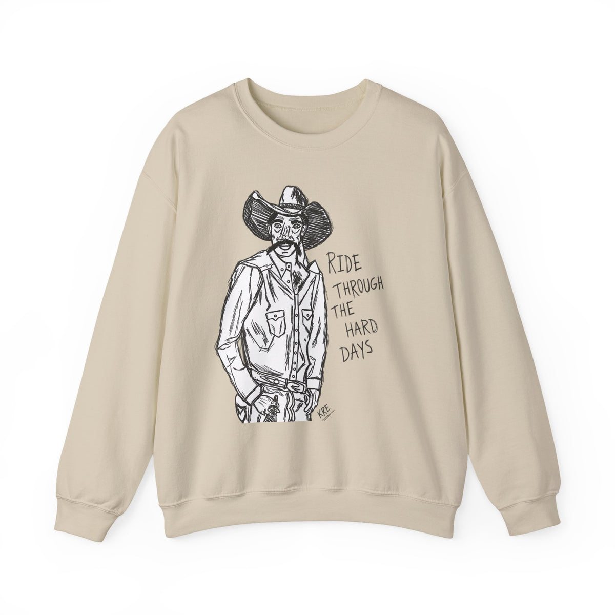 Ride through the hard days suicide prevention crewneck