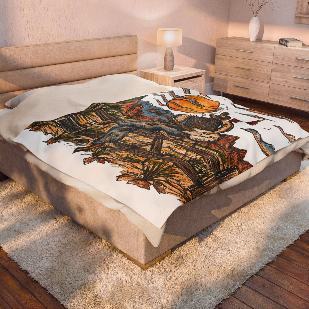 Cowboy serenade plush blanket