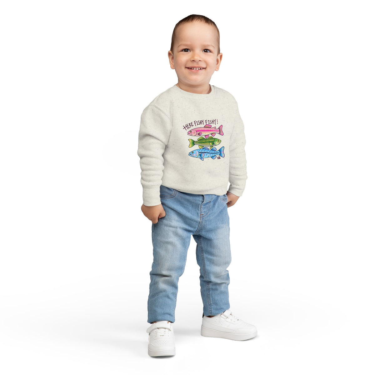 Here fishy fishy toddler crewneck