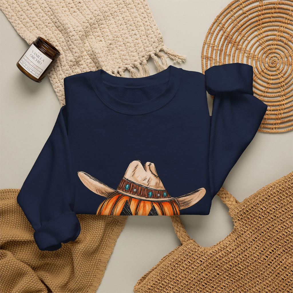 Cowboy pumpkin Crewneck Sweatshirt 
Fall drop