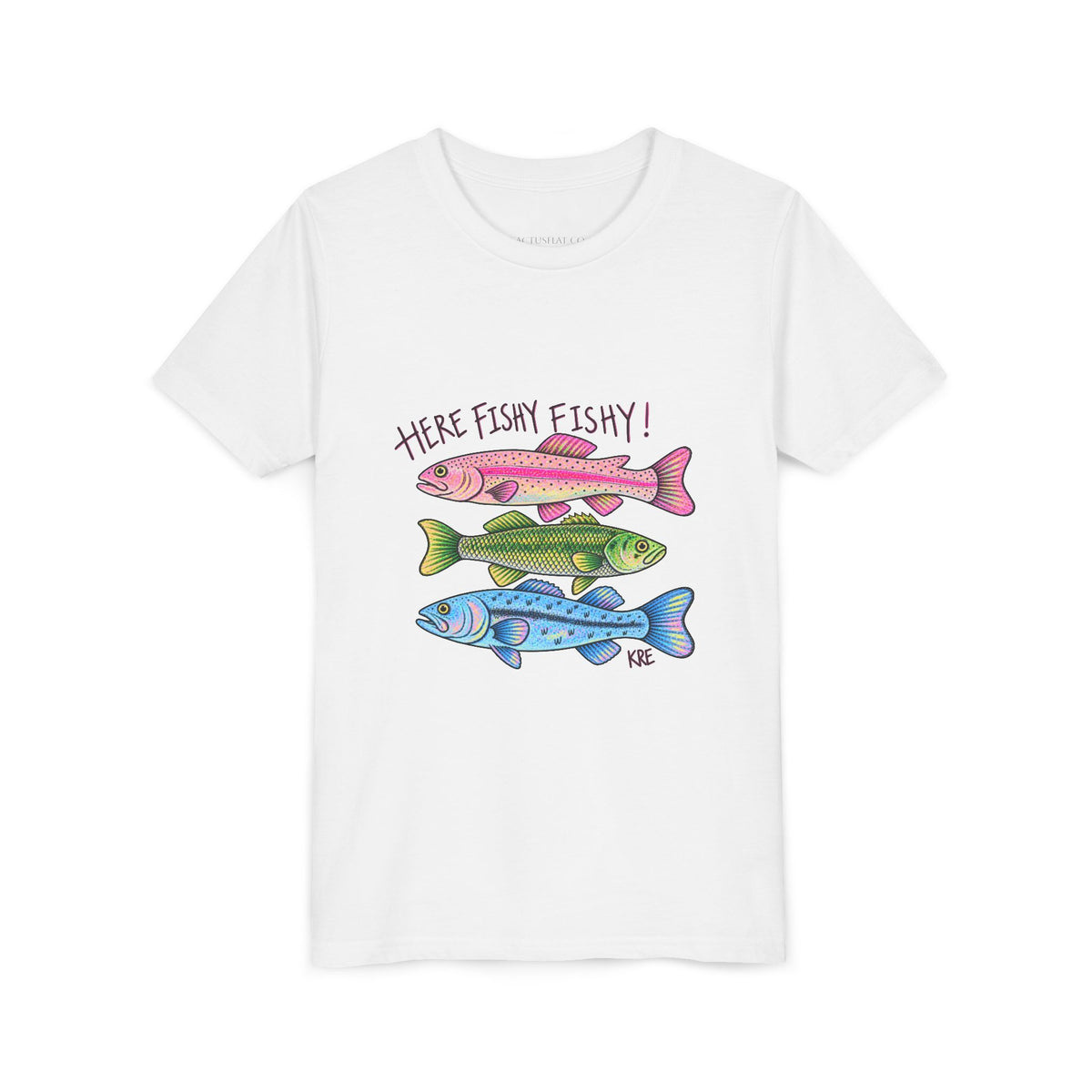 Here fishy fishy Youth Short Sleeve Tee